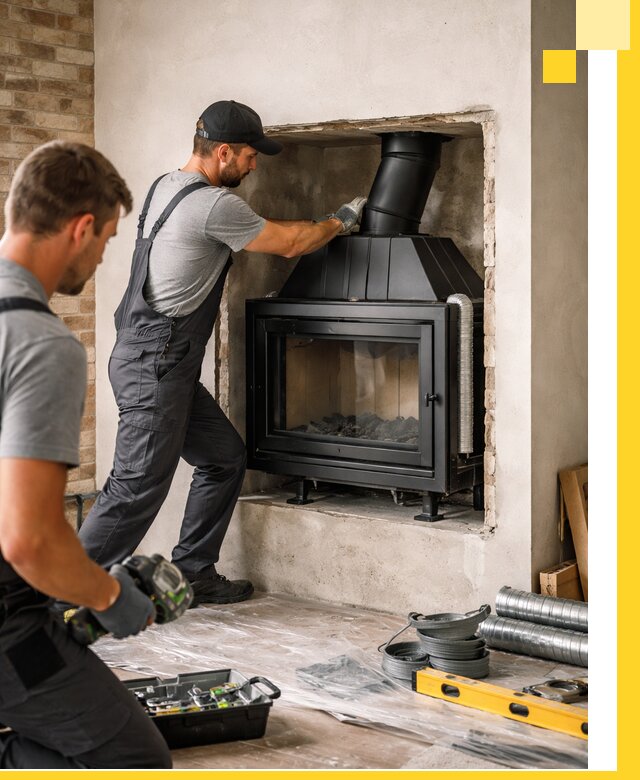 Установка каминных топок в Назрани: монтаж, подключение
