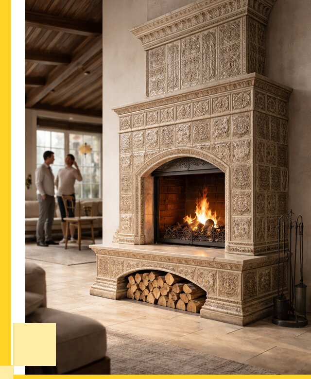 Купить изразцовый камин в Назрани от 256800 р. | ЭриданНзр