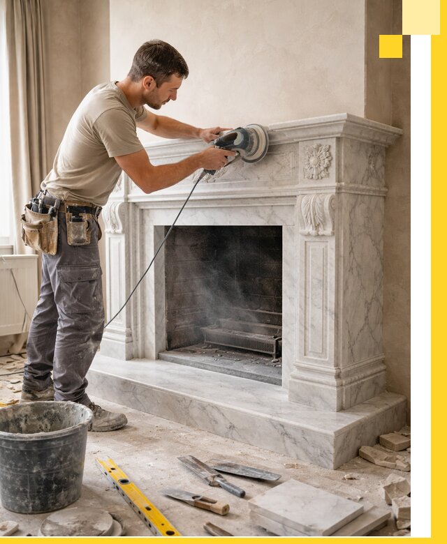 Изготовление и установка мраморных каминов в Назрани под ключ