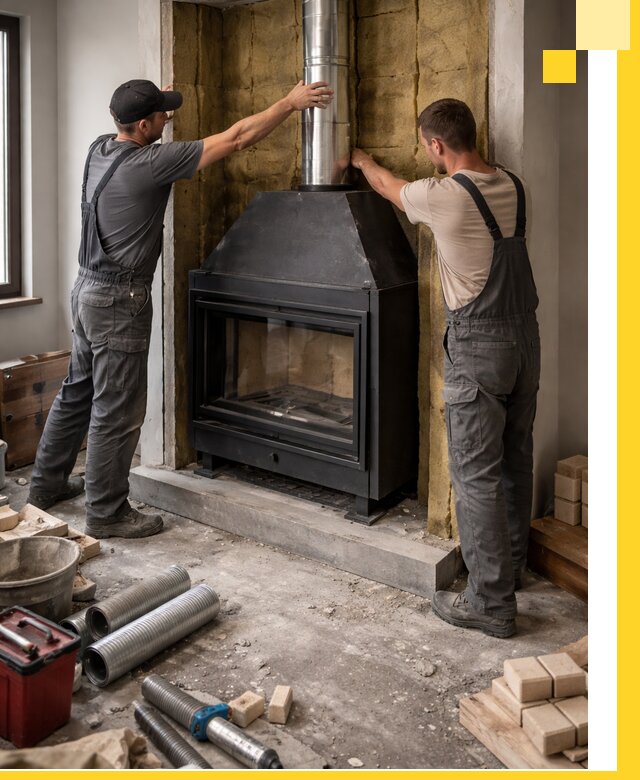 Изготовление и монтаж закрытых каминов в Назрани под ключ