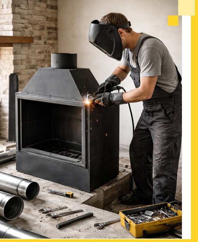 Продажа и установка металлических каминов в Назрани под ключ