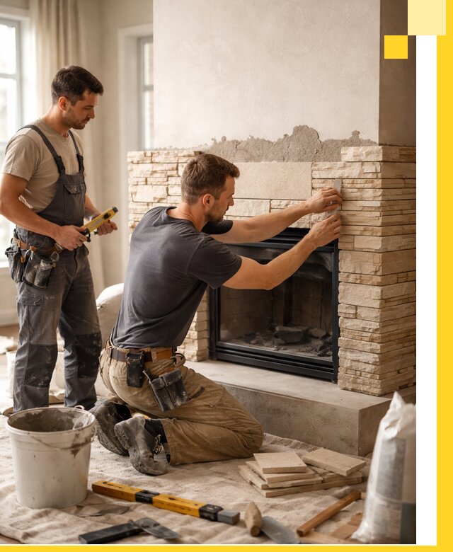 Установка и монтаж каминов для загородного дома в Назрани