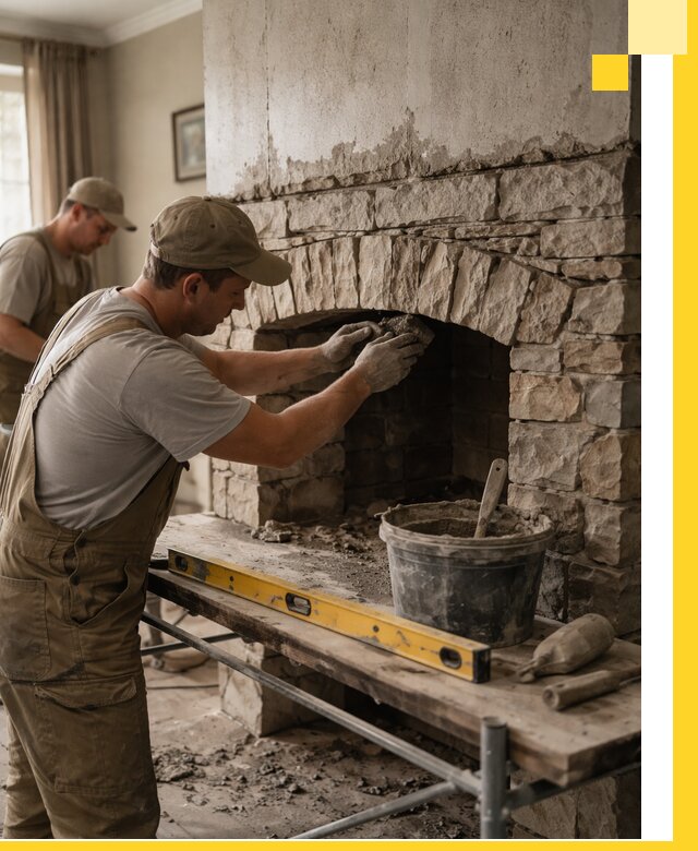 Изготовление каминов под ключ в Назрани, монтаж и отделка