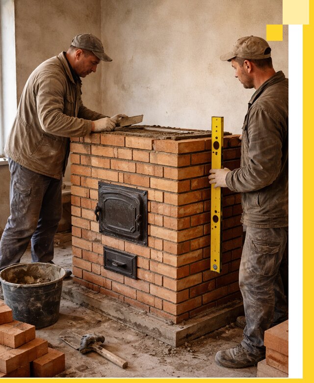 Отопительные печи под ключ в Назрани, установка и сборка