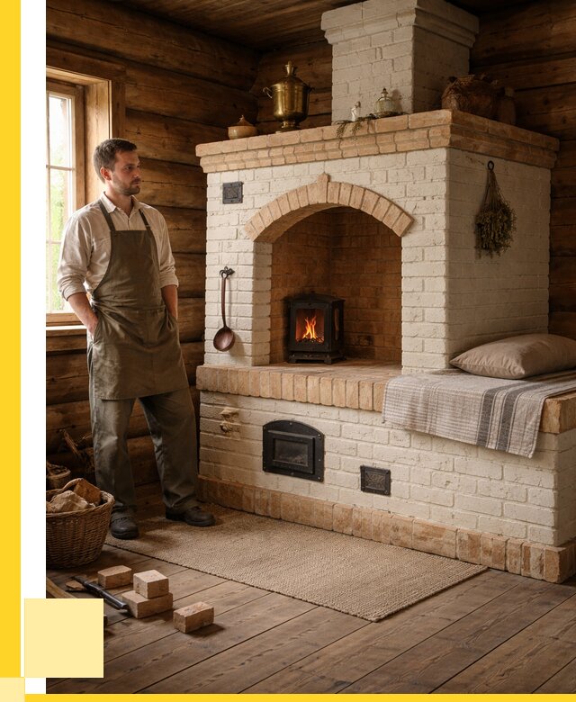 Русские печи с лежанкой под ключ в Назрани от 154080 р. ЭриданНзр