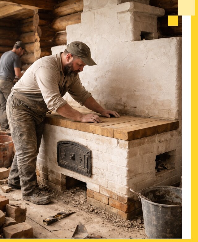 Проектирование и установка русской печи с лежанкой в Назрани