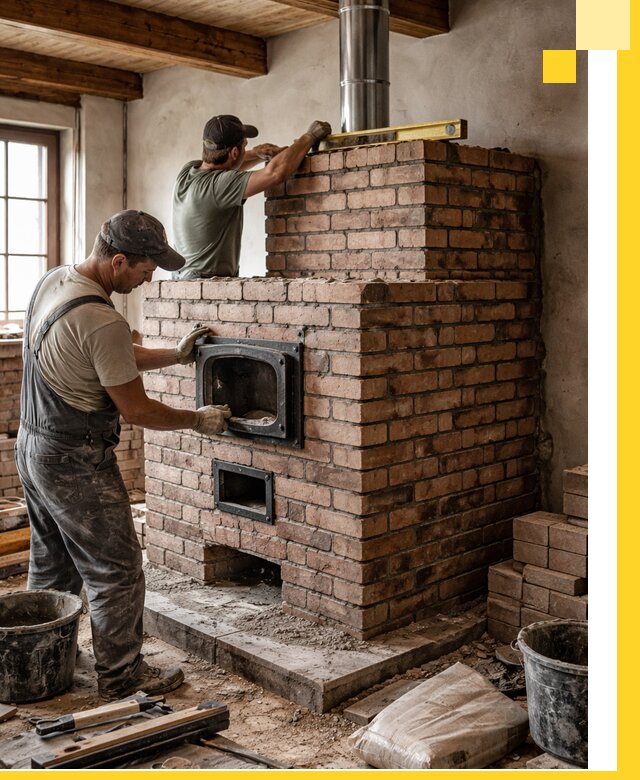 Печи для загородного дома под ключ в Назрани — монтаж и сервис