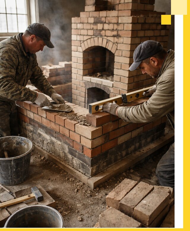 Изготовление и монтаж печей и каминов из кирпича в Назрани