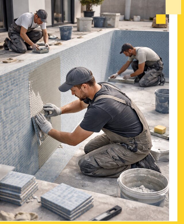 Облицовка бассейнов в Назрани плитка мозаика гидроизоляция