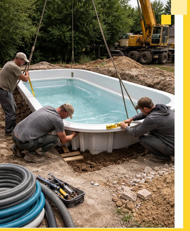 Установка и монтаж композитных бассейнов под ключ в Назрани