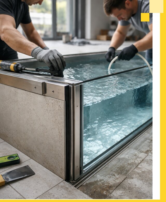 Проектирование и монтаж стеклянных бассейнов в Назрани