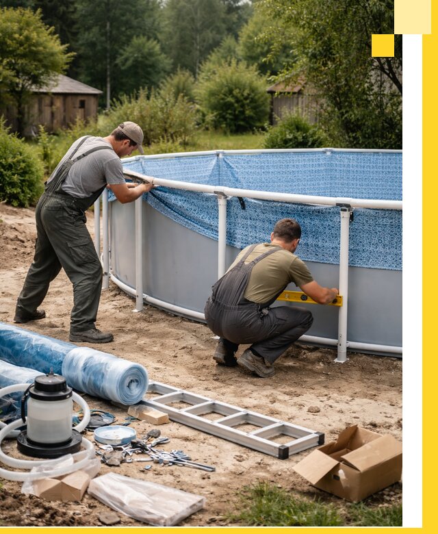 Установка и монтаж каркасных бассейнов в Назрани под ключ