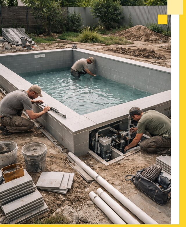 Строительство и монтаж бассейнов для дачи под ключ в Назрани