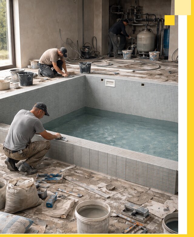 Строительство и монтаж бассейнов в помещении в Назрани