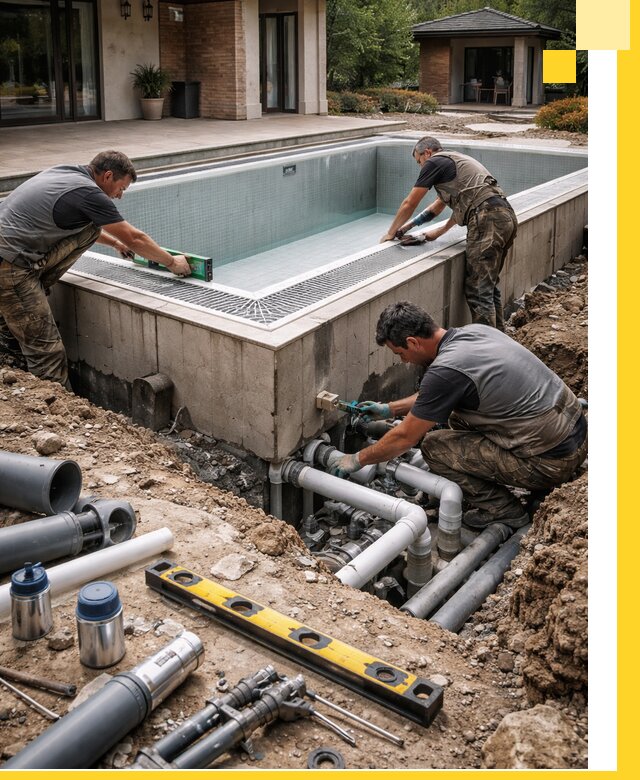 Строительство переливных бассейнов в Назрани под ключ