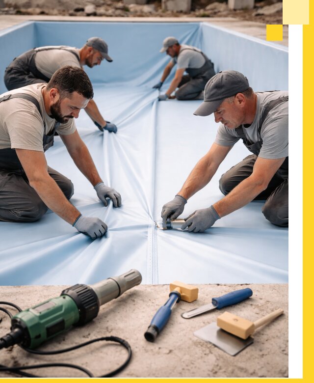 ПВХ пленка для бассейнов с монтажом и гарантией в Назрани