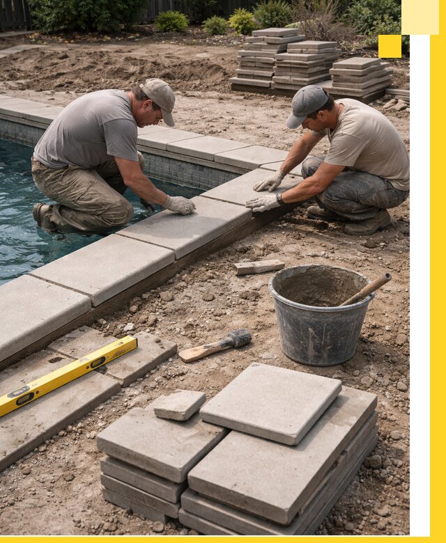 Установка и изготовление копингового камня для бассейнов в Назрани