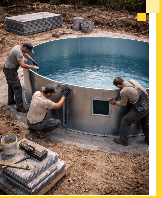 Круглые бассейны под ключ в Назрани проектирование и монтаж