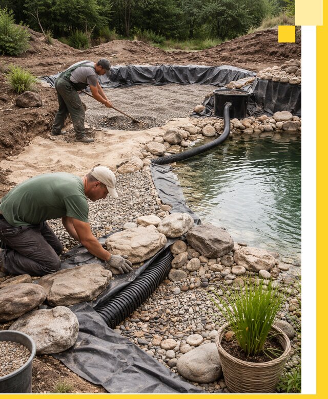 Строительство природных бассейнов и озер в Назрани под ключ