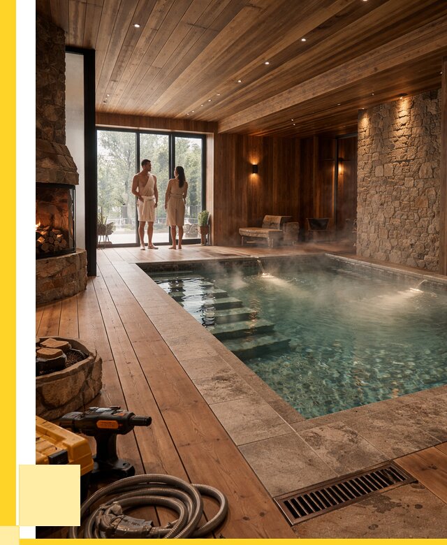 Проекты бань с бассейном под ключ в Назрани от 77040 р., ЭриданНзр