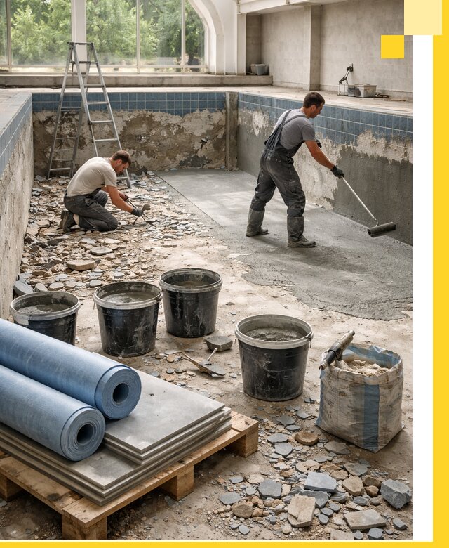 Реконструкция бассейнов в Назрани: ремонт, гидроизоляция