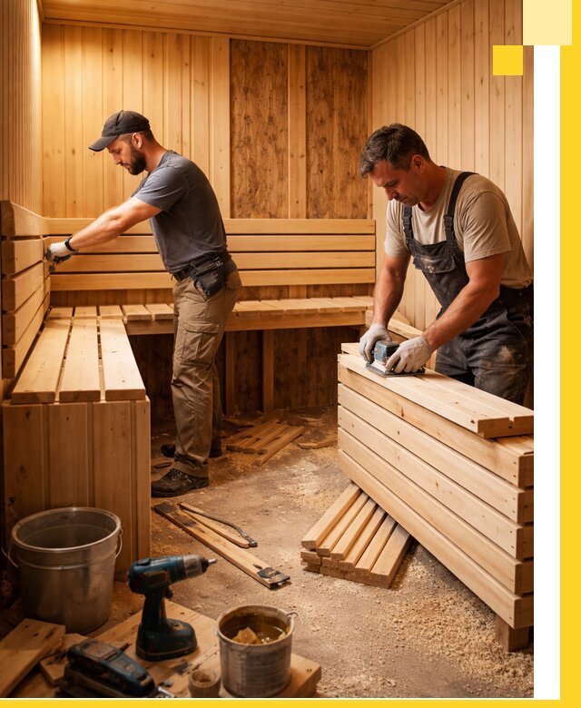 Профессиональный комплексный ремонт саун под ключ в Назрани