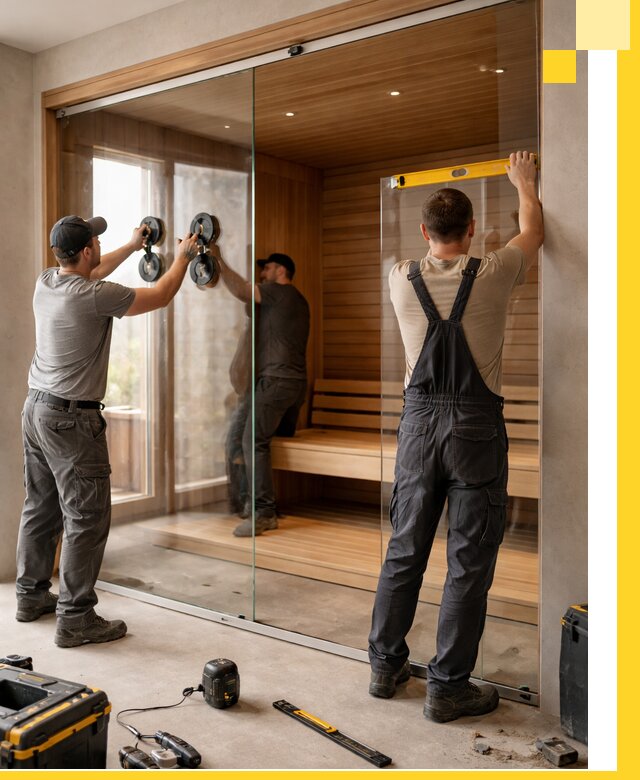 Производство и монтаж стеклянных саун под ключ в Назрани