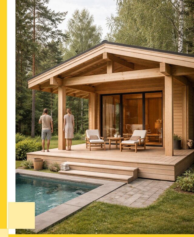 Бани с террасой под ключ в Назрани от 616320 р. | ЭриданНзр