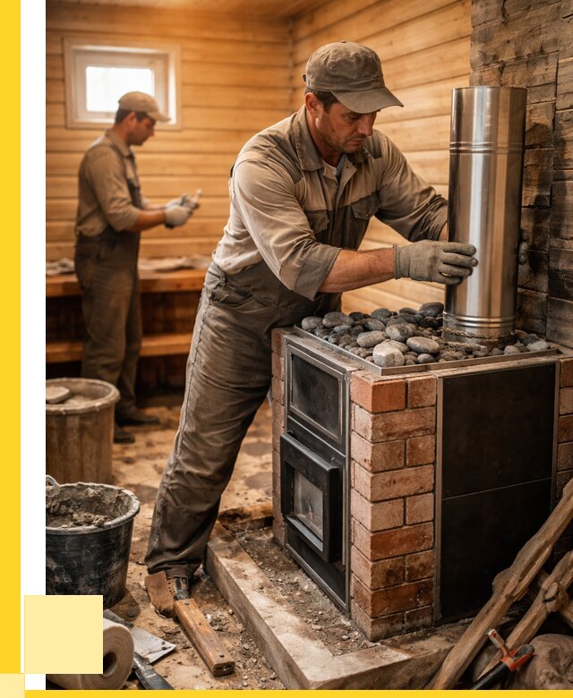 Монтаж печи в бане под ключ в Назрани от 20544 р. | ЭриданНзр