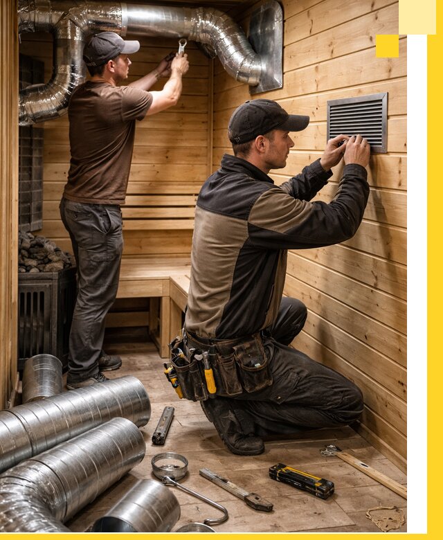 Проектирование и монтаж вентиляции бани в Назрани под ключ