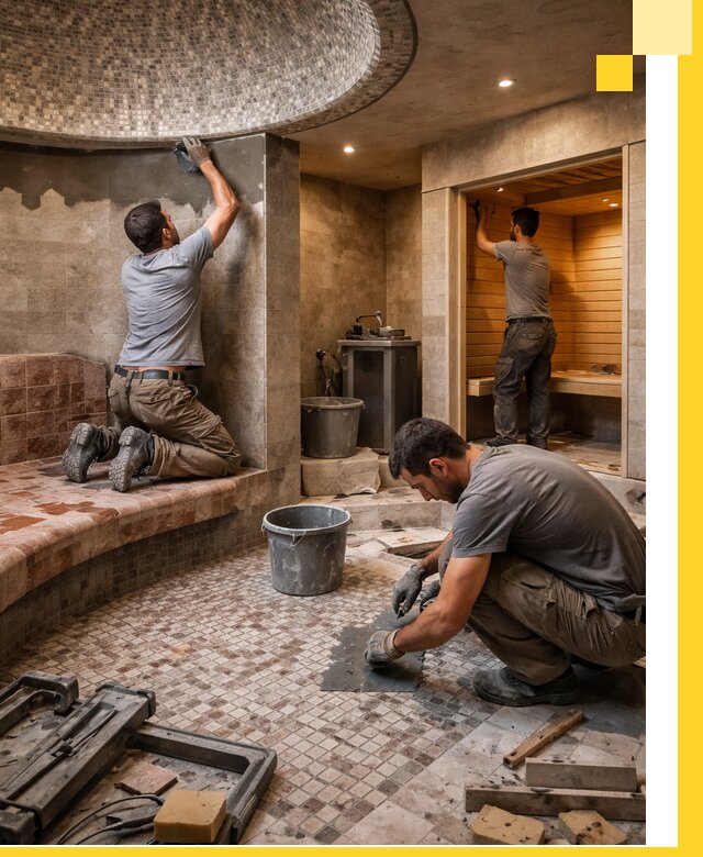 Проект и строительство хамама бани и сауны под ключ в Назрани