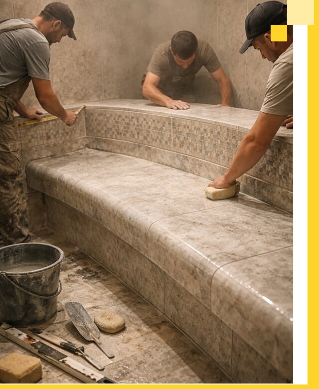 Изготовление и установка сидений для хамама в Назрани